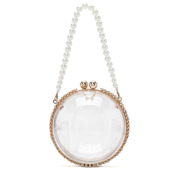 Rhinestones Evening Handbag Acrylic Clear Clutch Bridal Purse :D - Picture 1 of 3